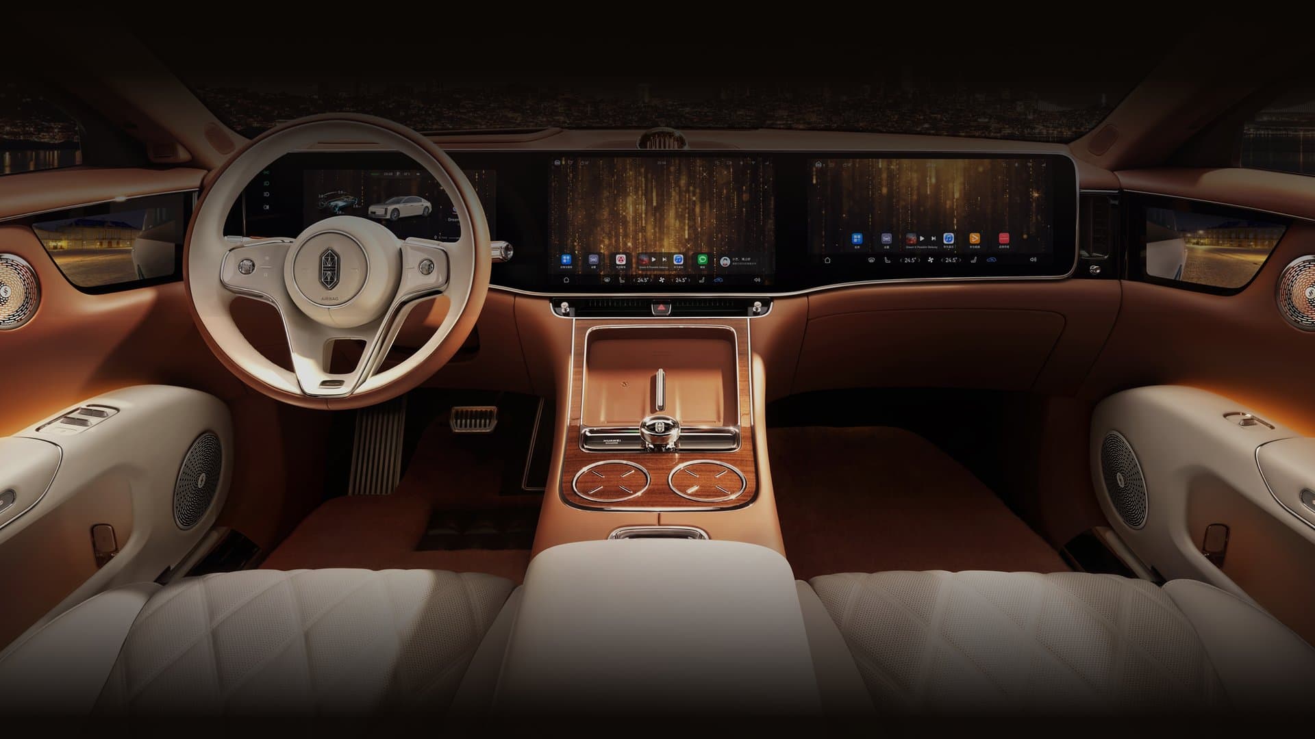 1 448 mm ultra-wide front viewing span — integrated surround-screen